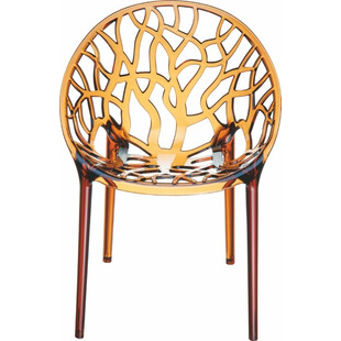 Krzesło ażurowe z tworzywa CRYSTAL bursztynowe przezroczyste marki Siesta
