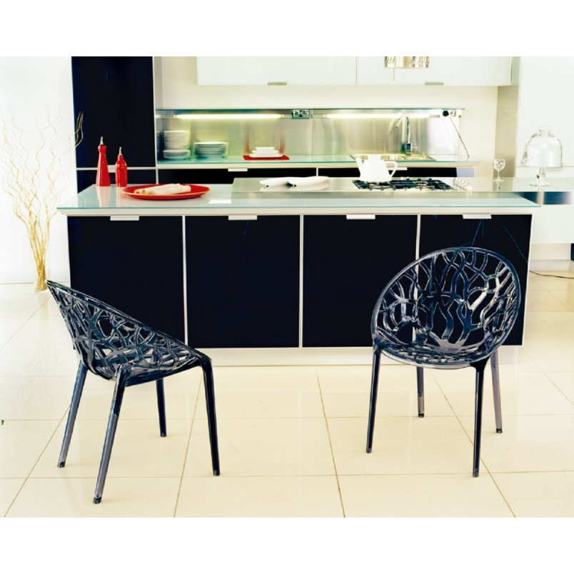 Krzesło ażurowe z tworzywa CRYSTAL czarne przezroczyste marki Siesta