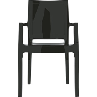 Krzesło z podłokietnikami ARTHUR lśniące czarne marki Siesta