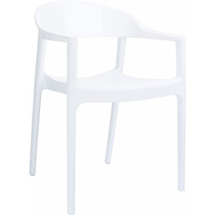 Krzesło z podłokietnikami CARMEN białe marki Siesta