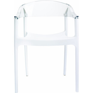 Krzesło z podłokietnikami CARMEN białe/przezroczyste marki Siesta