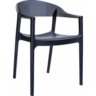 Krzesło z podłokietnikami CARMEN czarne/czarne przezroczyste marki Siesta