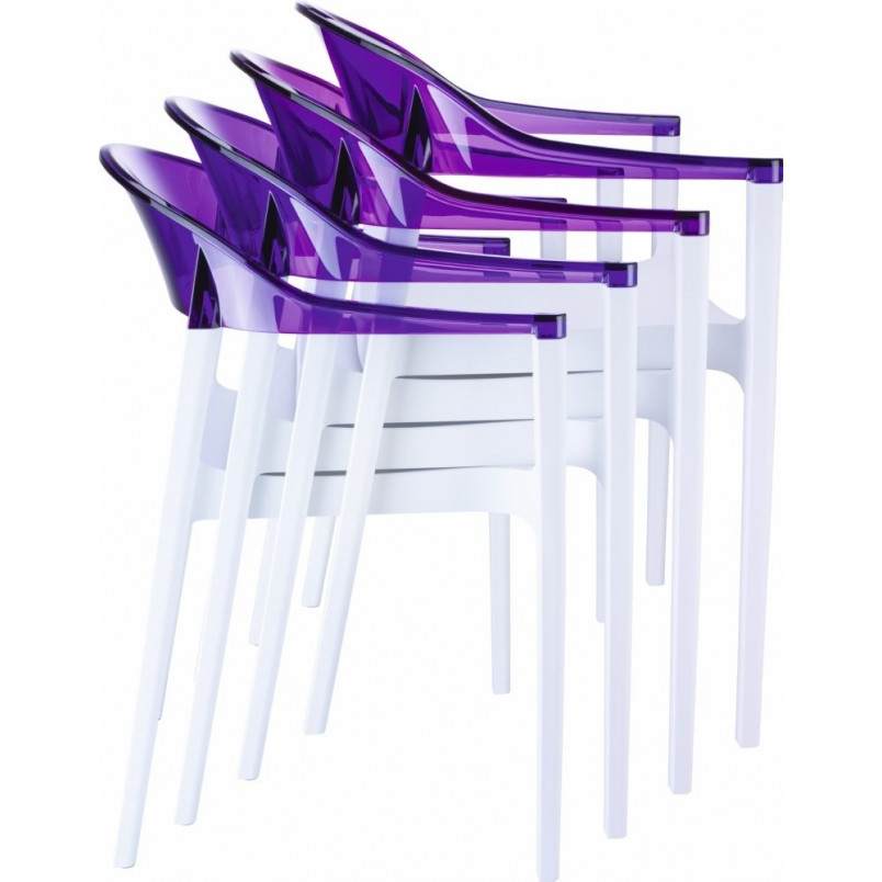 Krzesło z podłokietnikami CARMEN czarne/czarne przezroczyste marki Siesta