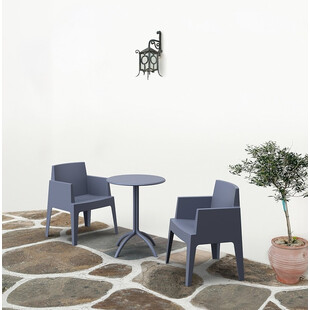 Krzesło ogrodowe z podłokietnikami Box czarne marki Siesta