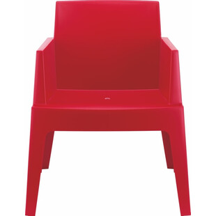 Krzesło ogrodowe z podłokietnikami Box czerwone marki Siesta