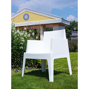 Krzesło ogrodowe z podłokietnikami Box białe marki Siesta