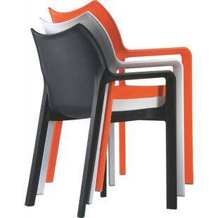 Krzesło ogrodowe z podłokietnikami DIVA czarne marki Siesta