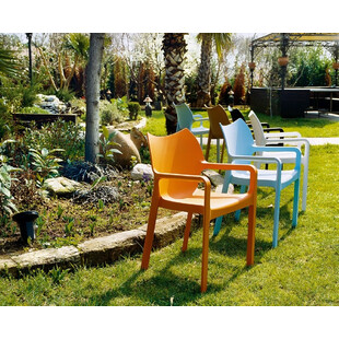 Krzesło ogrodowe z podłokietnikami DIVA zielone tropikalne marki Siesta