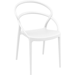 Krzesło z tworzywa ażurowe PIA białe marki Siesta