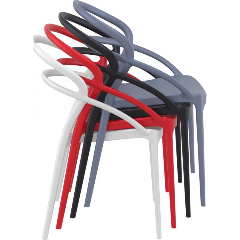 Krzesło z tworzywa PIA ciemnoszare marki Siesta