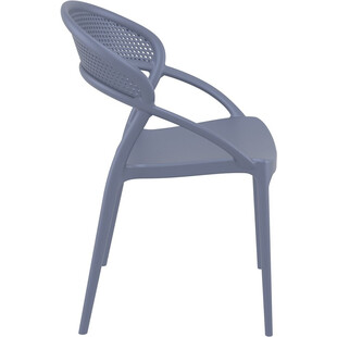 Krzesło ażurowe z podłokietnikami SUNSET ciemnoszare marki Siesta