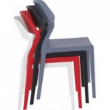 Krzesło z tworzywa SNOW ciemnoszare marki Siesta