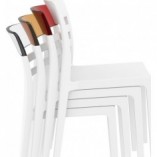 Krzesło z tworzywa MOON białe/przezroczyste marki Siesta