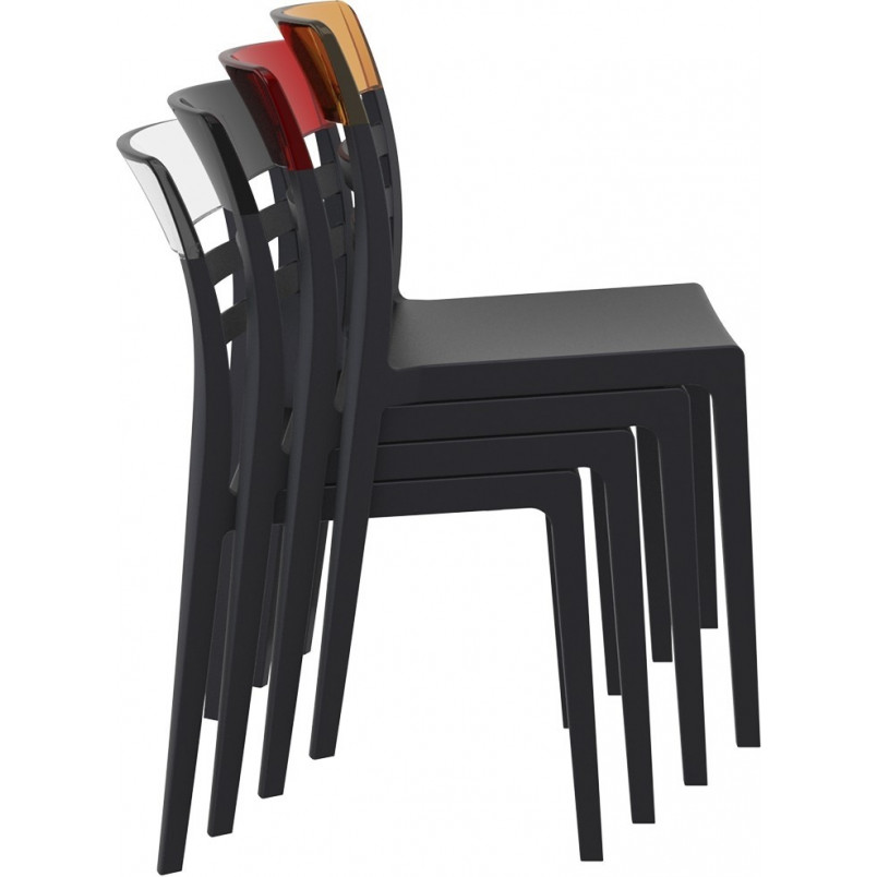 Krzesło z tworzywa MOON czarne/bursztynowe przezroczyste marki Siesta