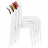 Krzesło z tworzywa FLASH białe/przezroczyste marki Siesta