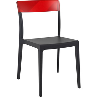 Krzesło z tworzywa FLASH czarne/czerwone przezroczyste marki Siesta
