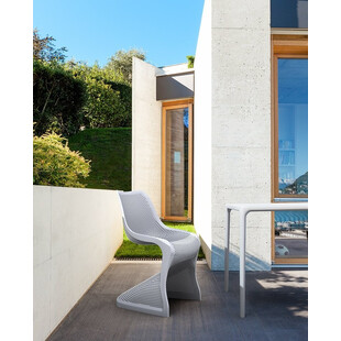Krzesło ażurowe z tworzywa BLOOM srebrnoszare marki Siesta