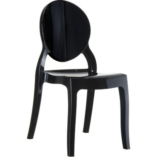 Krzesło z tworzywa ELIZABETH lśniące czarne marki Siesta