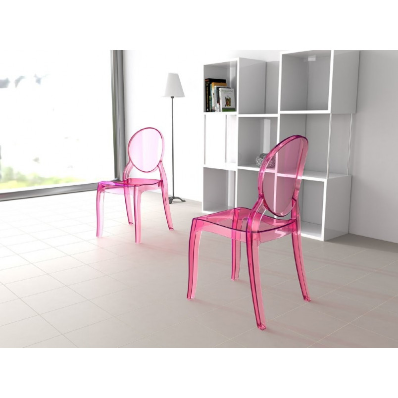 Krzesło z tworzywa ELIZABETH różowe przezroczyste marki Siesta