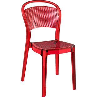 Krzesło ażurowe z tworzywa BEE czerwone przezroczyste marki Siesta