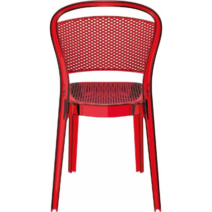 Krzesło ażurowe z tworzywa BEE czerwone przezroczyste marki Siesta