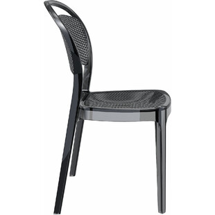 Krzesło ażurowe z tworzywa BEE czarne przezroczyste marki Siesta