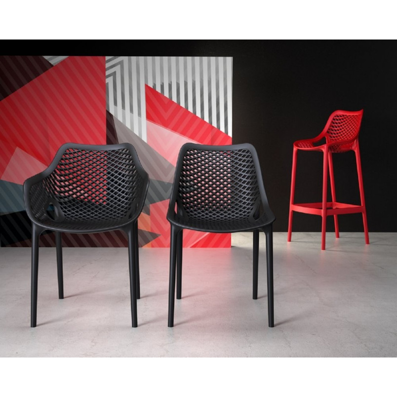 Krzesło ażurowe z tworzywa AIR czarne marki Siesta