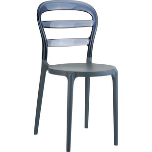 Krzesło z tworzywa MISS BIBI ciemnoszare/szary dymione przezroczyste marki Siesta