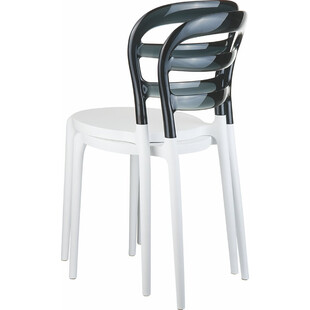 Krzesło z tworzywa MISS BIBI ciemnoszare/szary dymione przezroczyste marki Siesta