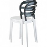 Krzesło z tworzywa MISS BIBI ciemnoszare/przezroczyste marki Siesta