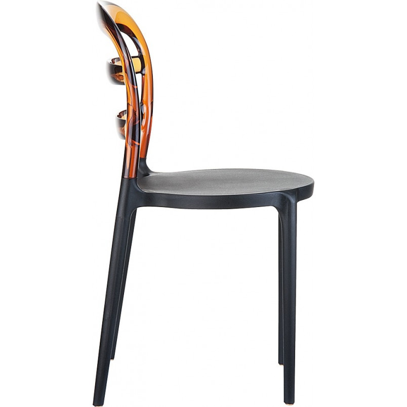 Krzesło z tworzywa MISS BIBI czarne/bursztynowe przezroczyste marki Siesta
