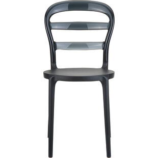 Krzesło z tworzywa MISS BIBI czarne/czarne przezroczyste marki Siesta