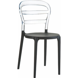 Krzesło z tworzywa MISS BIBI czarne/przezroczyste marki Siesta