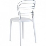 Krzesło z tworzywa MISS BIBI białe/przezroczyste marki Siesta