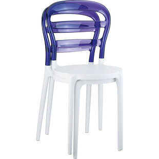 Krzesło z tworzywa MISS BIBI białe/fioletowe przezroczyste marki Siesta