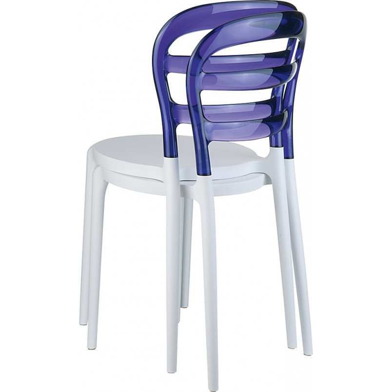 Krzesło z tworzywa MISS BIBI białe/fioletowe przezroczyste marki Siesta