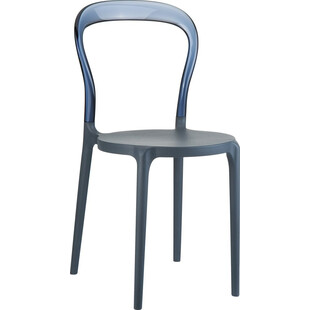 Krzesło z tworzywa MR BOBO ciemnoszare/szary dymione przezroczyste marki Siesta