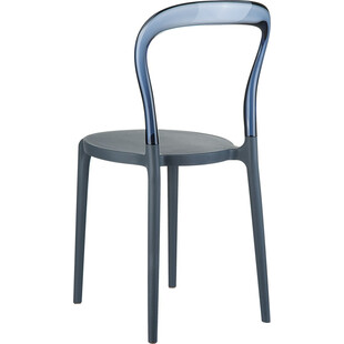 Krzesło z tworzywa MR BOBO ciemnoszare/szary dymione przezroczyste marki Siesta
