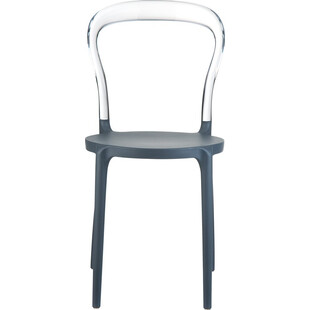 Krzesło z tworzywa MR BOBO ciemnoszare/przezroczyste marki Siesta