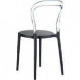 Krzesło z tworzywa MR BOBO czarne/przezroczyste marki Siesta