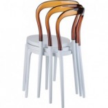 Krzesło z tworzywa MR BOBO białe/bursztynowe przezroczyste marki Siesta
