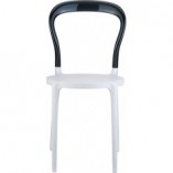 Krzesło z tworzywa MR BOBO białe/czarne przezroczyste marki Siesta