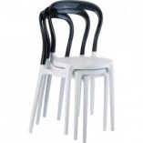Krzesło z tworzywa MR BOBO białe/czarne przezroczyste marki Siesta