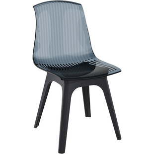 Krzesło z tworzywa ALLEGRA PP czarne/czarne przezroczyste marki Siesta