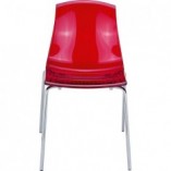 Krzesło nowoczesne ALLEGRA czerwone przezroczyste marki Siesta