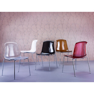 Krzesło nowoczesne ALLEGRA czerwone przezroczyste marki Siesta