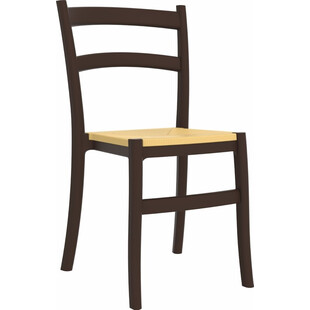 Krzesło z tworzywa TIFFANY-S brązowe marki Siesta