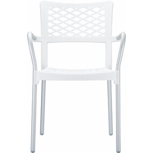 Krzesło ogrodowe z podłokietnikami Bella białe marki Siesta