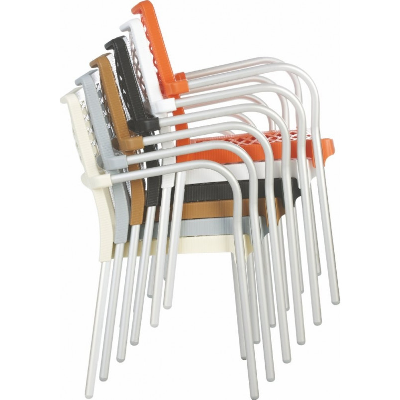 Krzesło ogrodowe z podłokietnikami Bella białe marki Siesta