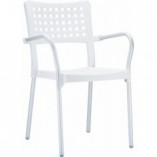 Krzesło ogrodowe z podłokietnikami Gala białe marki Siesta